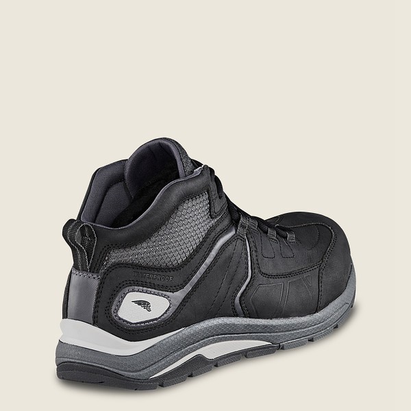 Red Wing Work Shoes Mens Black/Grey - Cooltech™ Athletics - Waterproof Safety Toe - 4392150-GY